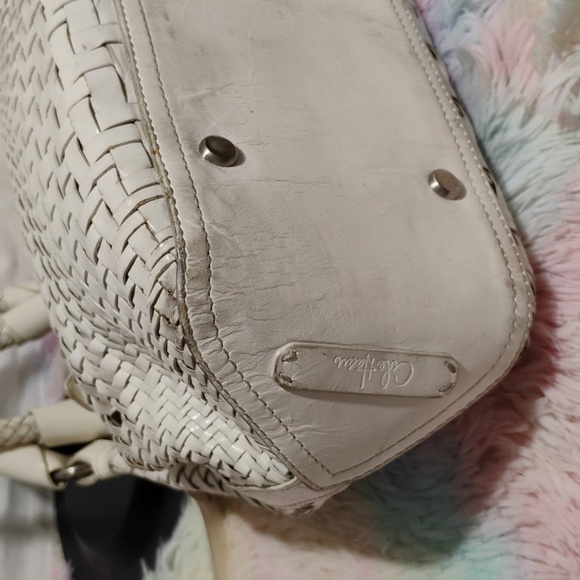 SALE! Cole Haan Genevieve Woven Leather Triangle Shoulder Bag (#36) - Picture 6 of 13